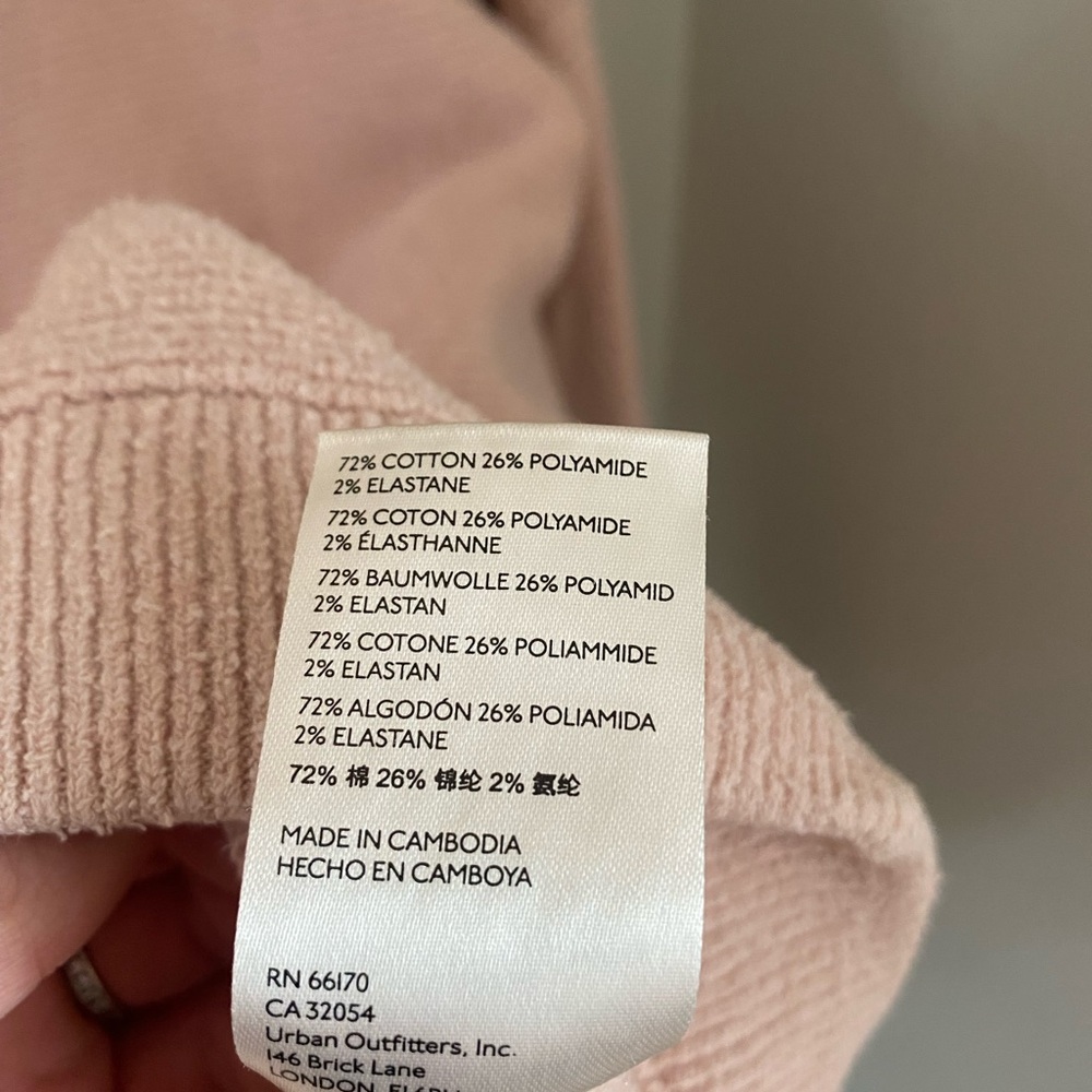 Free People Ottoman Slouchy Tunic Oversized Ribbed Mock neck Pink Women’s XS - Picture 9 of 9
